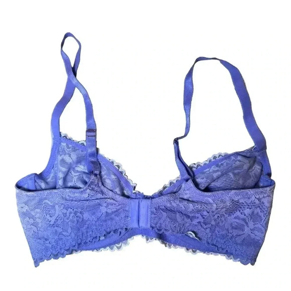 Savage x Fenty Bra 34D Lingerie Rhianna Blue Periwinkle Ombré Lace Underwire - Picture 4 of 8